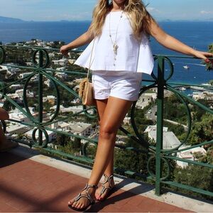 Club Monaco Off-White Sleeveless Jumpsuit